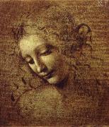 LEONARDO da Vinci la scapigliata oil on canvas